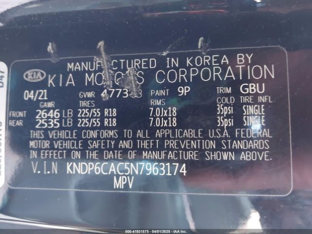 KNDP6CAC5N7963174 KIA Sportage Nightfall Edition