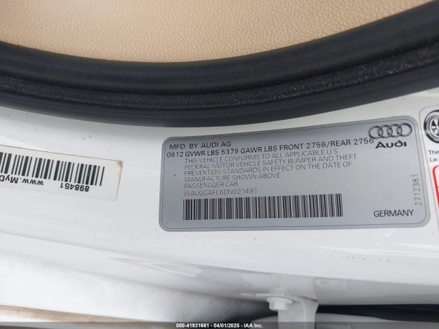 2013 AUDI A6 WAUGGAFC6DN021491 Photo 8