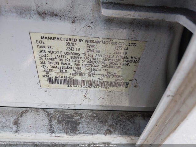 Продажа на аукционе авто 2008 Nissan Altima 2.5 S, vin: 1N4AL21EX8N427465, номер лота: 41931710