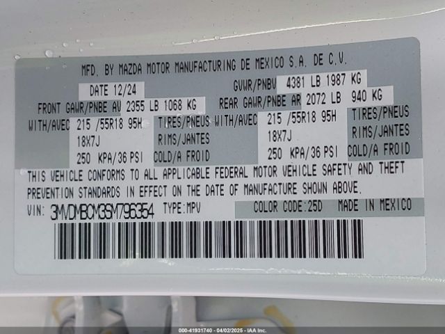3MVDMBCM3SM796354 Mazda Cx-30 2.5 S Preferred Package