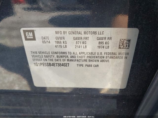 1G1PE5SB4E7384027 Chevrolet Cruze 2lt Auto