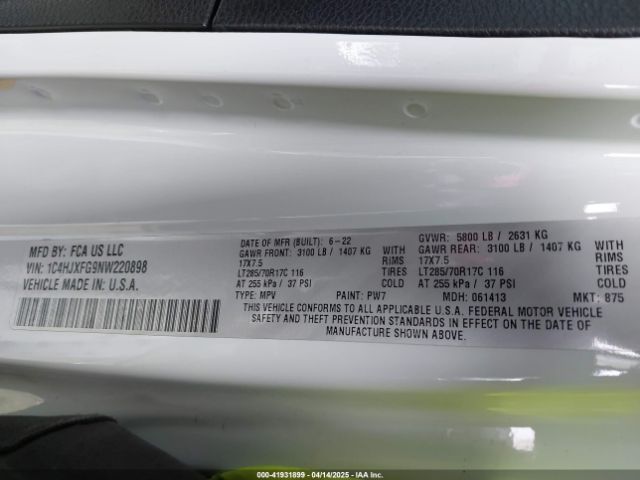 2022 JEEP WRANGLER UNLIMITED 1C4HJXFG9NW220898 Photo 8