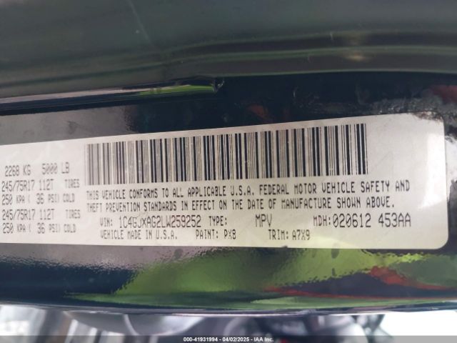 1C4GJXAG2LW259252 Jeep Wrangler Sport S 4x4