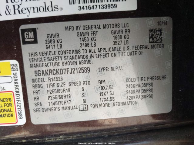 5GAKRCKD7FJ212589 Buick Enclave Premium