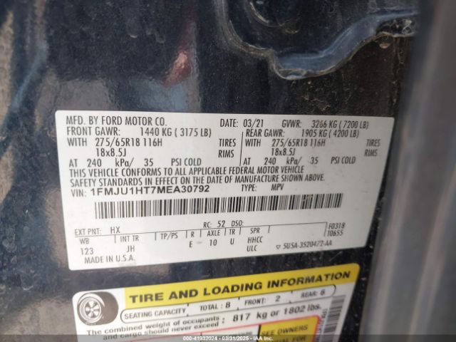 1FMJU1HT7MEA30792 Ford Expedition Xlt