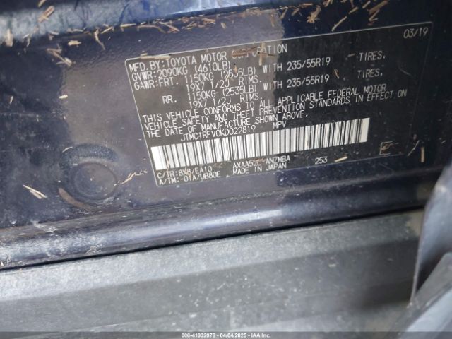 JTMC1RFV0KD022819 Toyota Rav4 Xle Premium