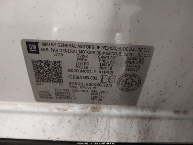 3GNKBJRS0KS687271 Chevrolet BLAZER RS