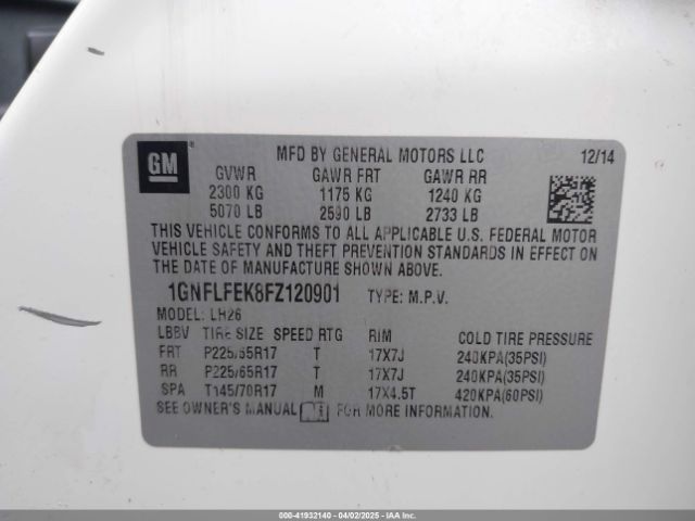 1GNFLFEK8FZ120901 Chevrolet EQUINOX 1LT