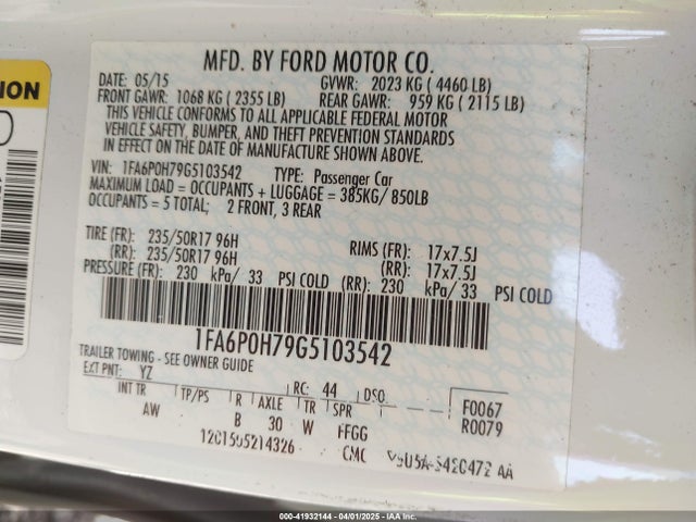 1FA6P0H79G5103542 Ford FUSION SE