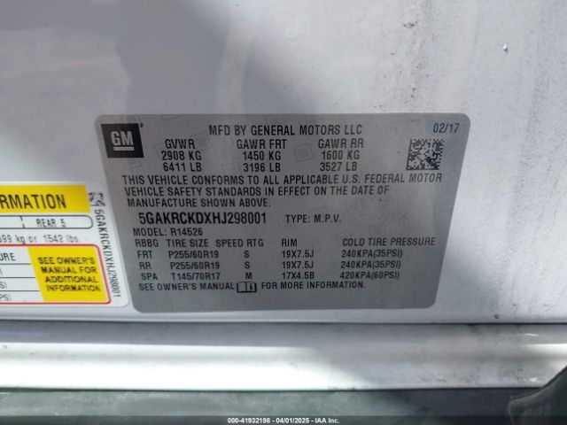 5GAKRCKDXHJ298001 Buick Enclave Premium