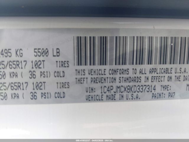 1C4PJMCX8KD337314 Jeep Cherokee Latitude 4x4