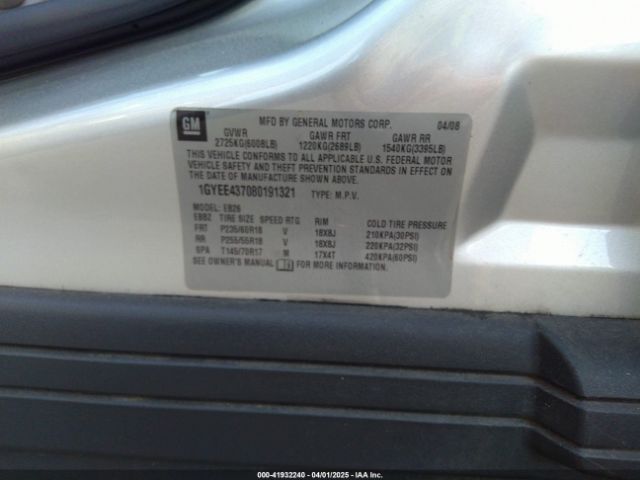 2008 CADILLAC SRX 1GYEE437080191321 Photo 8