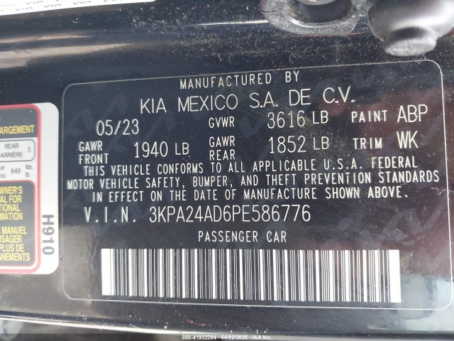 3KPA24AD6PE586776 KIA mpi gamma ii