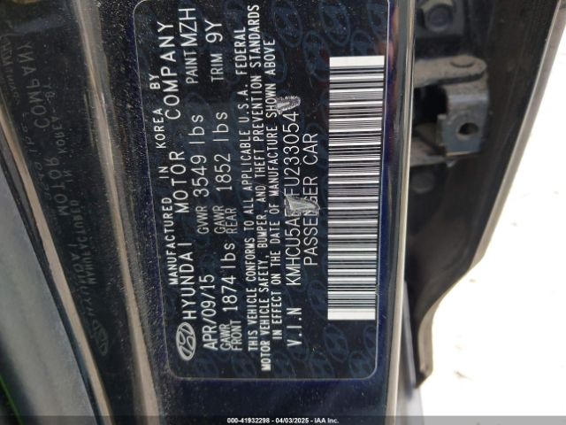 KMHCU5AE5FU233054 Hyundai Accent Sport
