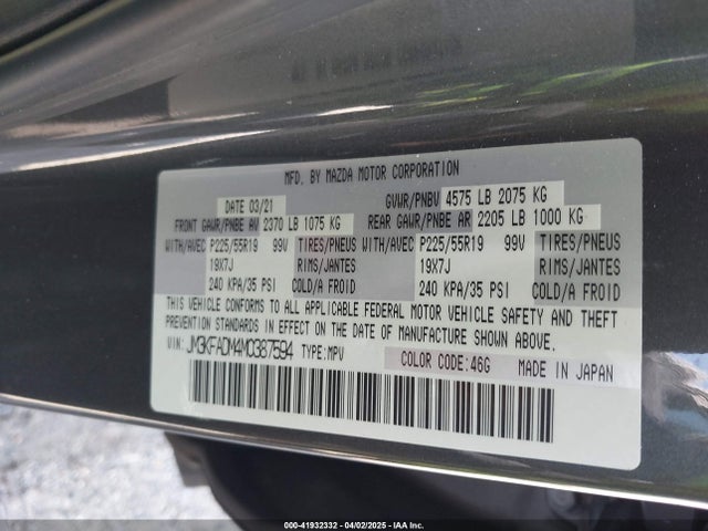 Mazda Cx-5 Grand Touring 2021 JM3KFADM4M0387594 Image 9