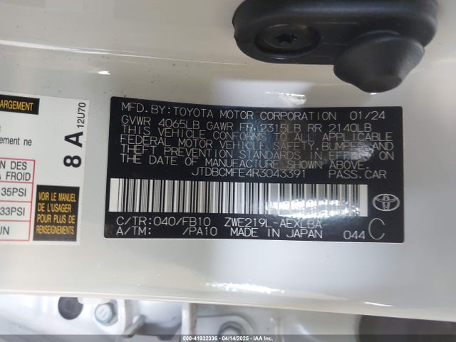 Toyota Corolla Hybrid Le 2024 JTDBCMFE4R3043391 Image 9