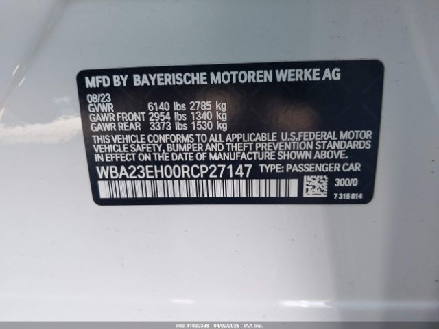 WBA23EH00RCP27147 BMW 740 I