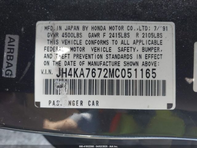 1991 ACURA LEGEND JH4KA7672MC051165 Photo 8