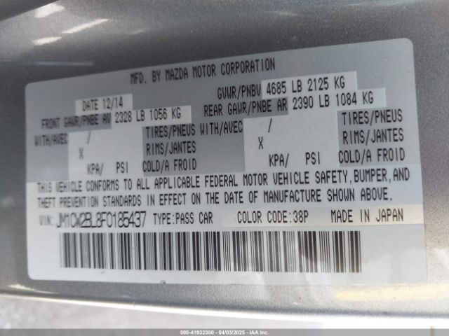 JM1CW2BL8F0185437 Mazda Mazda5 Sport