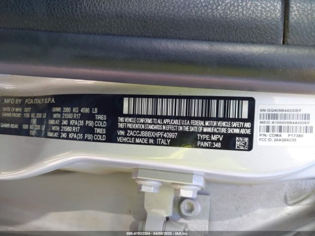 ZACCJBBBXHPF40997 Jeep Renegade Latitude 4x4