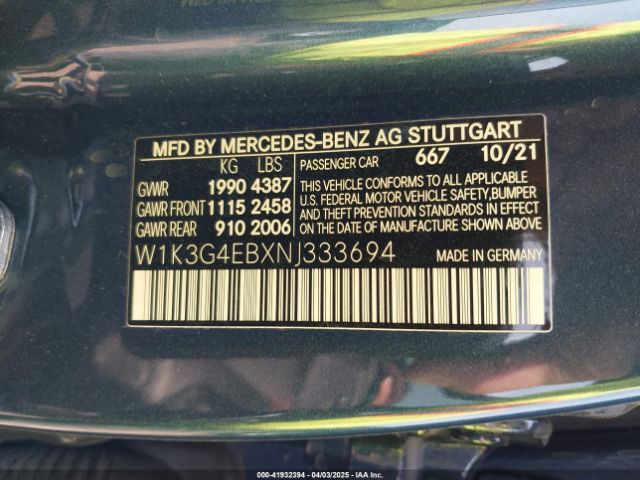 2022 MERCEDES-BENZ A 220 W1K3G4EBXNJ333694 Photo 8