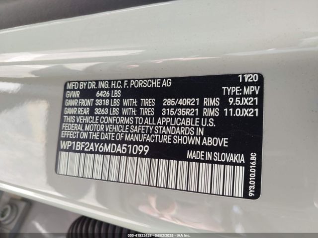 WP1BF2AY6MDA51099 Porsche Cayenne Coupe Turbo