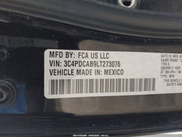 2020 DODGE JOURNEY 3C4PDCAB9LT273076 Photo 8