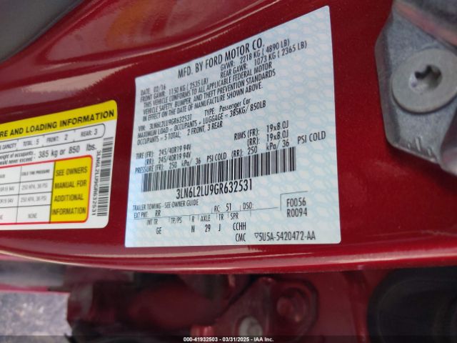 3LN6L2LU9GR632531 Lincoln MKZ HYBRID