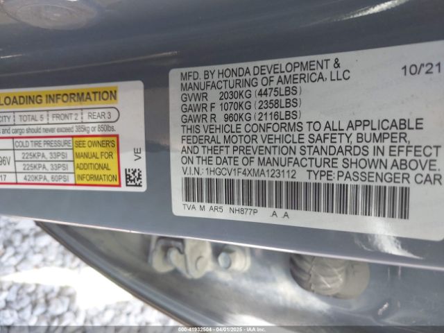 1HGCV1F4XMA123112 Honda Accord Sport Special Edition