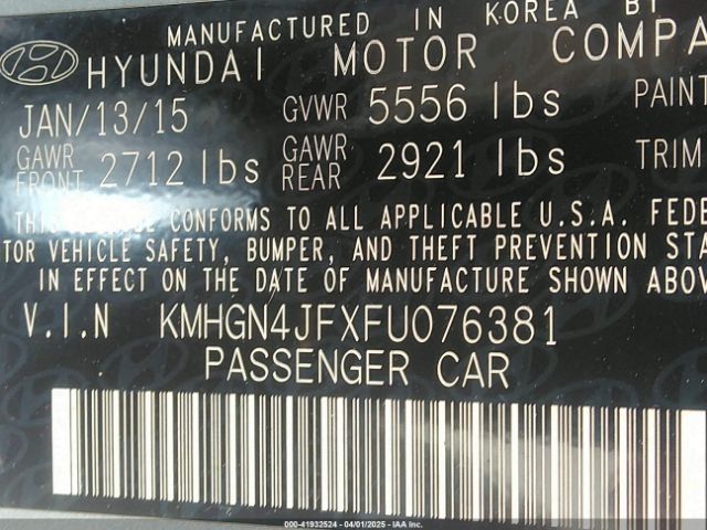 KMHGN4JFXFU076381 Hyundai Genesis 5.0