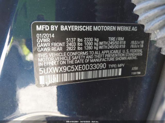 5UXWX9C5XE0D33090 BMW X3 Xdrive28i