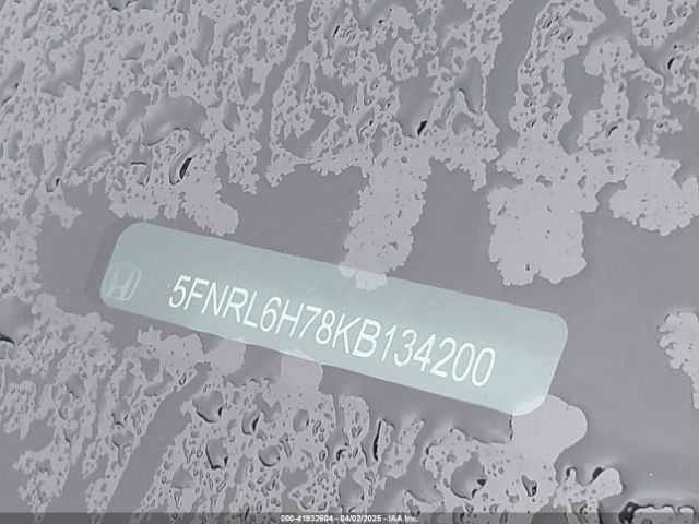 5FNRL6H78KB134200 Honda Odyssey Ex-l
