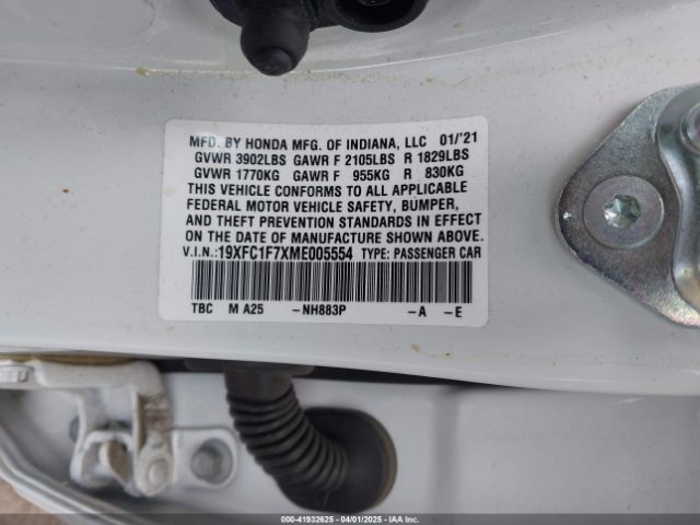 19XFC1F7XME005554 Honda Civic Ex-l