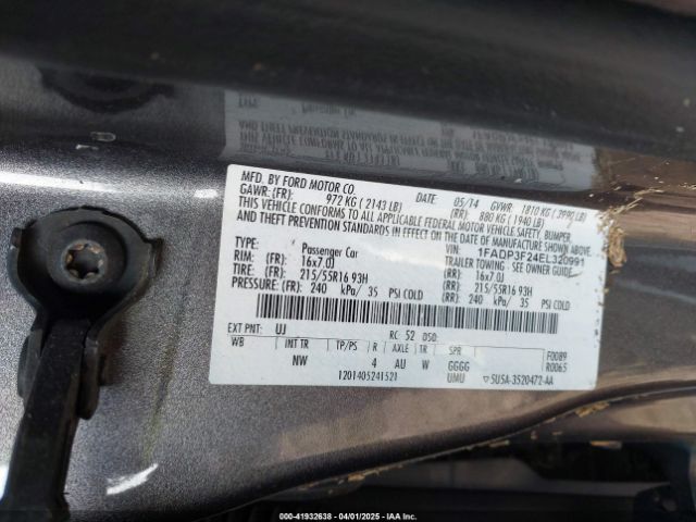 1FADP3F24EL320991 Ford FOCUS SE