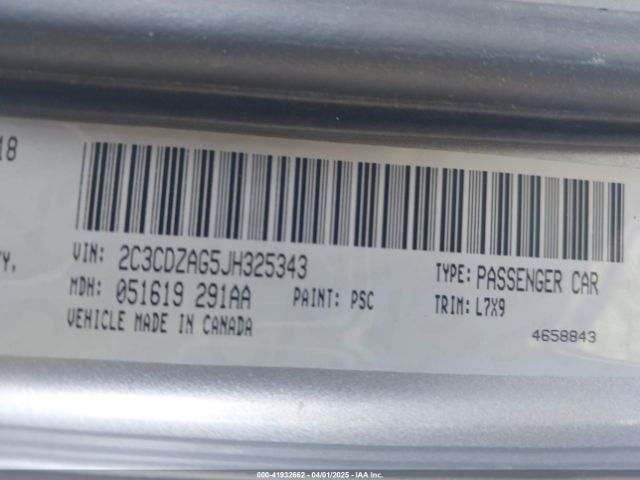 2C3CDZAG5JH325343 Dodge Challenger Sxt