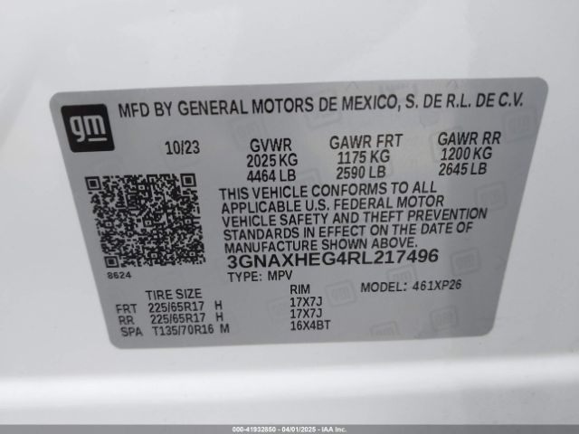 3GNAXHEG4RL217496 Chevrolet Equinox Fwd Ls