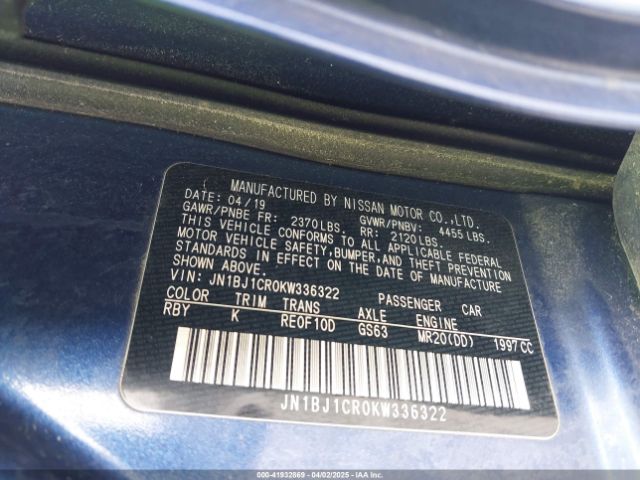 JN1BJ1CR0KW336322 Nissan Rogue Sport Sl