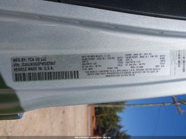 1C4HJXDG0PW582947 Jeep Wrangler 4-door Sport Altitude 4x4