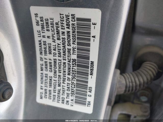 19XFC2F75GE071536 Honda CIVIC EX