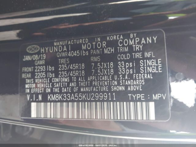 KM8K33A55KU299911 Hyundai Kona Limited