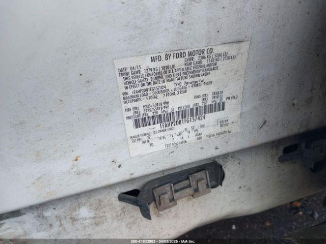 1FAHP2D81FG157424 Ford TAURUS SE