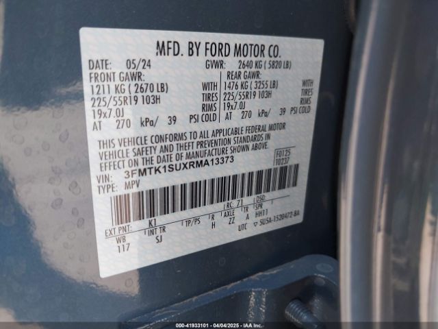 3FMTK1SUXRMA13373 Ford Mustang Mach-e Select