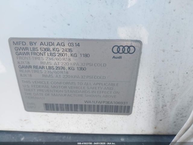 2014 AUDI Q5 WA1LFAFP3EA106931 Photo 8
