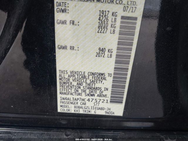 1N4AL3AP7HC475721 Nissan Altima 2.5 S