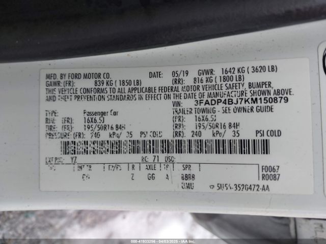 2019 FORD FIESTA 3FADP4BJ7KM150879 Photo 8