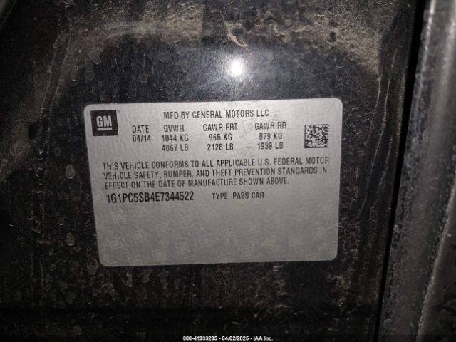 1G1PC5SB4E7344522 Chevrolet CRUZE LT