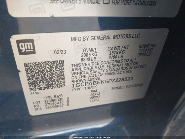 1GCPABEK5PZ228521 Chevrolet Silverado 1500 2wd  Short Bed Custom