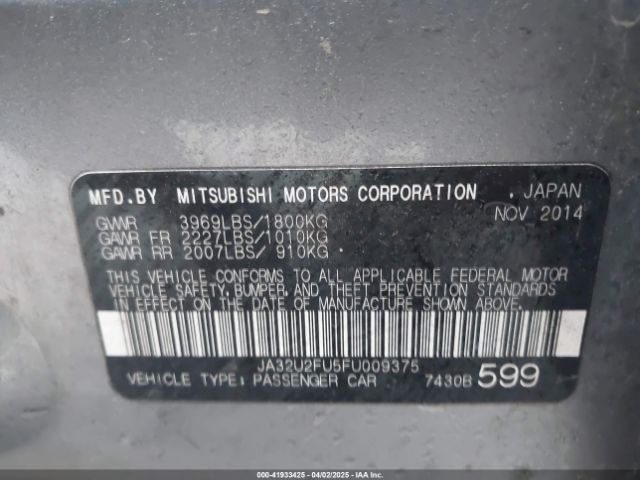 JA32U2FU5FU009375 Mitsubishi LANCER ES