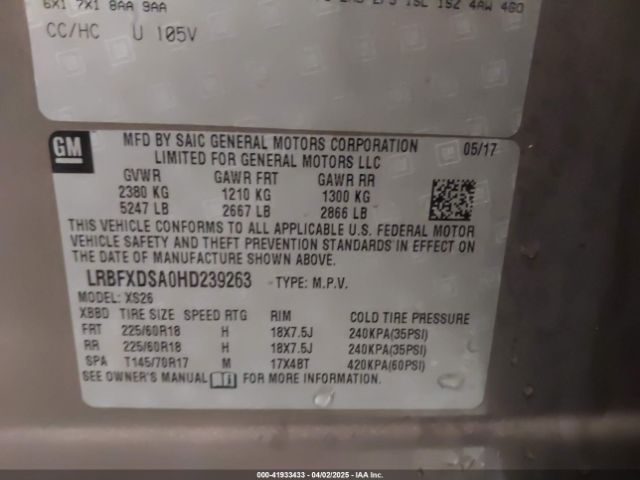 LRBFXDSA0HD239263 Buick Envision Essence