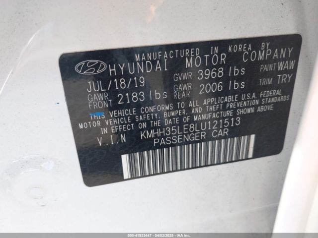 KMHH35LE8LU121513 Hyundai ELANTRA GT